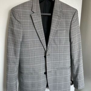 Men's Gray Plaid Blazer